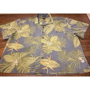 ST. JOHN'S BAY SHORT SLEEVE ISLAND STYLE Men's Button Up Shirt XXL